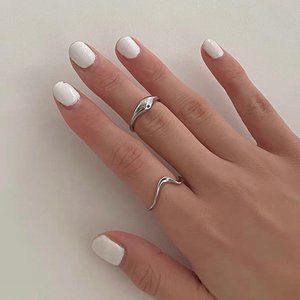 Minimal Silver Ring, Silver stacking ring, wave ring, simple silver ring